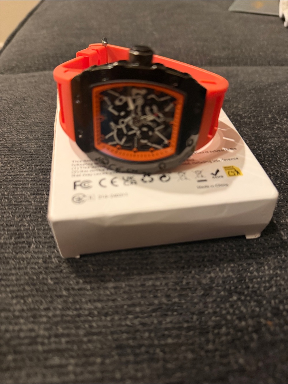 Orange Silicone Strap Sports Watch - Unbranded